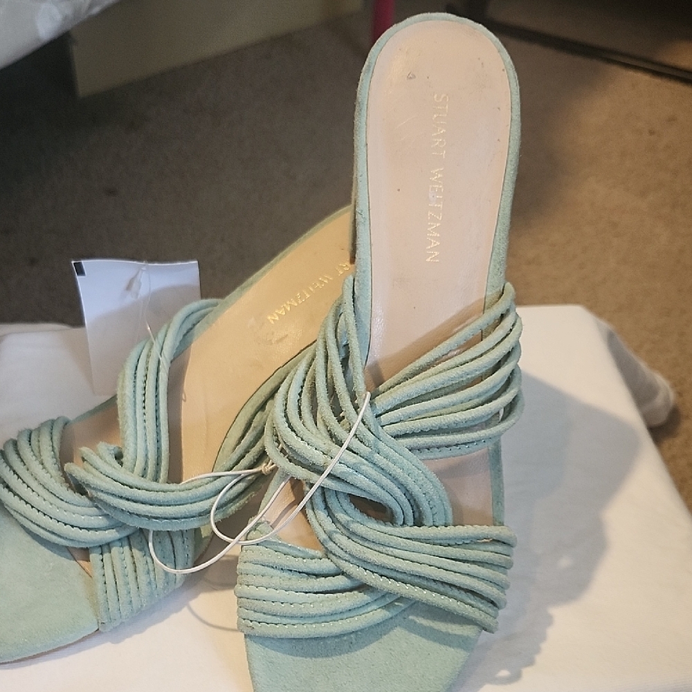 Stuart Weitzman Women's Mint Green Mules